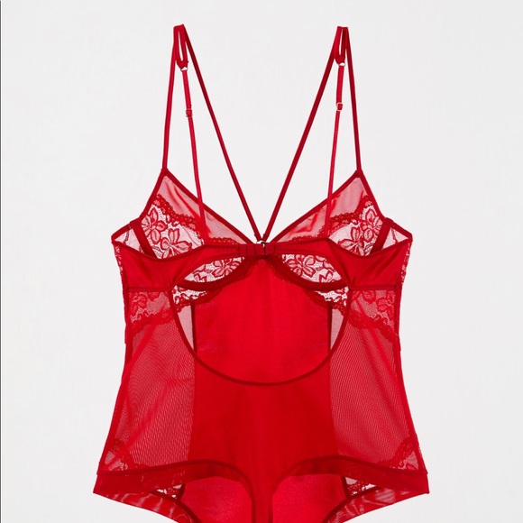 Zara Lace Detail Mulberry Silk Blend Bodysuit Lingerie Sizes 34B - Picture 7 of 11